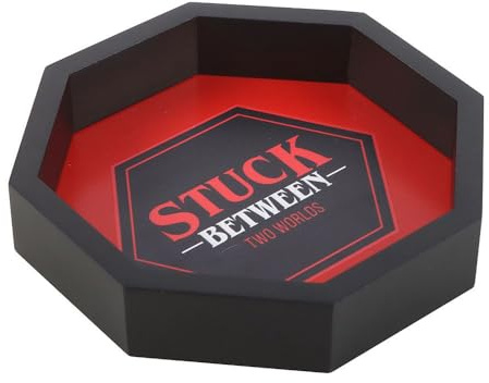 Stuck Between Two Worlds Dice Tray | Retro Gaming Design | Dice Rolling Mat for RPG | Prevents Runaway Rolls | Tabletop Gaming Gift | Foldable Tray