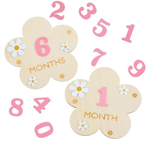 3D Baby Monthly Milestone Markers Disc, Milestone Wooden Circles for Baby Photos, Babies Announcement Sign, Babies Months Signs, 1-12 Month Milestones Cards