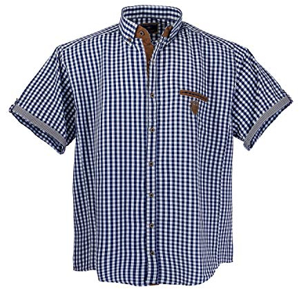 Lavecchia Übergrößen Hemd Herren Kurzarm Kurzarmhemd Freizeit 1129 (Blau-Weiß, 5XL)