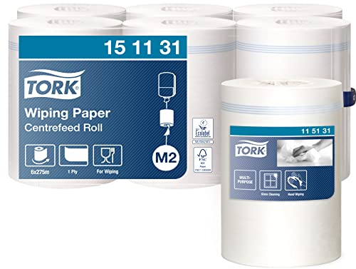 Tork Innenabrollungs-Papierwischtücher Weiß M2, Saugfähig, 6 Rollen, 151131