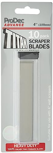 ProDec Advance 10 Pack 4 inch Heavy Duty Double Thickness Replacement Scraper Blades for ProDec Titan Scraper and Other 4 inch Scrapers