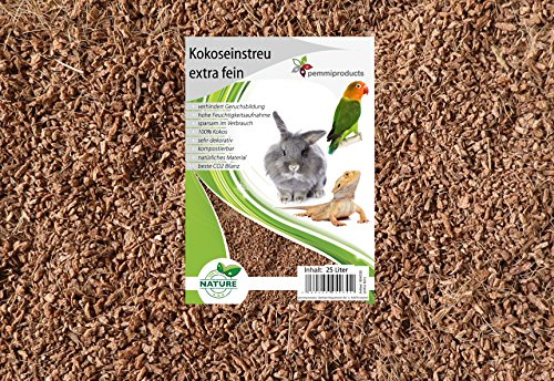 Kokoseinstreu extra fein 75 Liter (EUR 0,62/Liter), Einstreu geeignet als Käfig Bodenbedeckung für Kaninchen, Meerschweinchen, Ratten, Degus und andere Nagetiere, ebenso für Schildkröten, Schlangen
