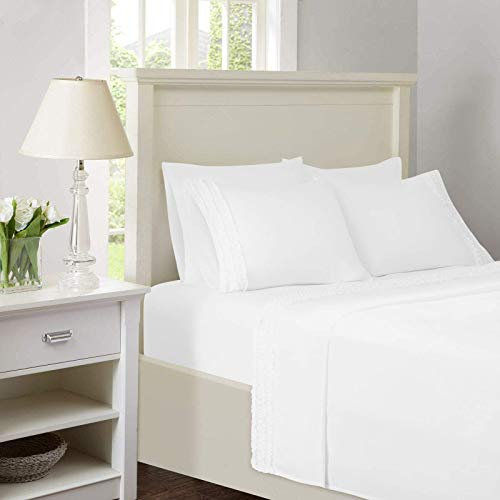 Oxford Style Egyptian Cotton 600 ''TC Hotel White Bedding Set Duvet Cover Solid (Double)
