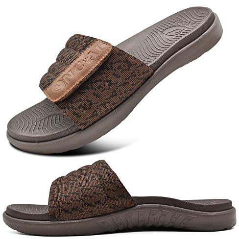 ONCAI Sandales Homme à Bout Ouvert, Chaussures de Plage à Sangle Réglable, Claquettes d'Été avec Semelle Anti-Dérapante et Imperméable en Caoutchouc, Tailles EU 40-49