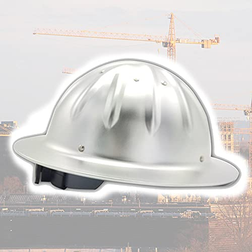 Schutzhelm,Aluminiumhelm Verstellbarer Schutzhelm Bauhelm Aluminium-Harthelm mit Belüftung und Schieberegler für Bauarbeiter