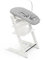 Stokke Tripp Trapp Chair (White) with Newborn Set (Grey) - Cosy, Safe & Simple to Use - for Newborns Up to 20 lbs