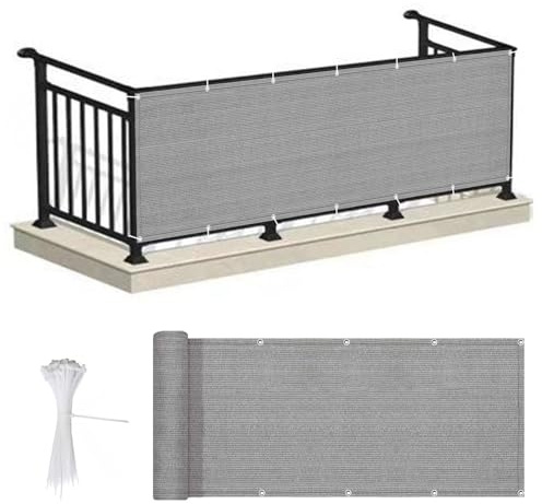 Wzmazingly Pantalla De Privacidad para Balcón Altura 40cm/50cm/60cm, Malla De Ocultacion Valla, Tarea Pesada HDPE Resistente Al Clima, con Ojales Y Bridas (Color : Grey, Size : 50x500cm)