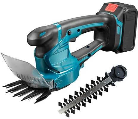 18V Taille Haie sans Fil, Taille Haie Electrique/Cisaille à Gazon avec 2 Lames, Batterie 1.5Ah, pour Coupe, Elagage, Tondeuse Gazon pour Jardinage