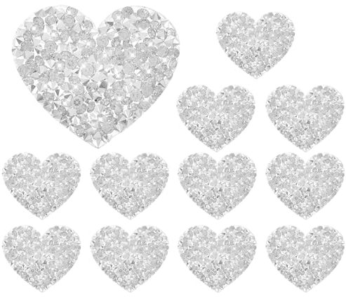 12 Stück Herzform Bügelbilder Strass Aufbügelflicken Glitzer Reparatur Flicken Klebe Applikation Strass Aufnäher Zum Aufbügeln Flicken Zum Aufbügeln Für Kinder DIY T-Shirt Jeans Kleidung Flicken Pat