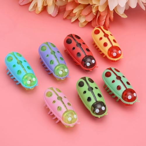 Fockety Mini Electric Ladybug Cat Toy Set, 7pcs Batterie, Jouets Sûrs et Négociables pour la Formation et Le Divertissement des Chats