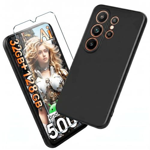 Xiangyun Cover for Blackview Wave 10 Case (6.88), 1 Tempered Glass Screen Protector, Slim Soft TPU Shockproof Anti-Scratch Silicone Phone Case - Black
