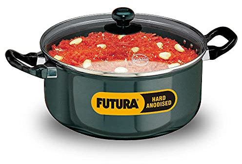 Hawkins Futura Hard Anodised Stewpot with Glass Lid, 5 Litres