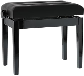 GEWA Pianobank Deluxe, schwarz hochglanz, Kunstlederbezug