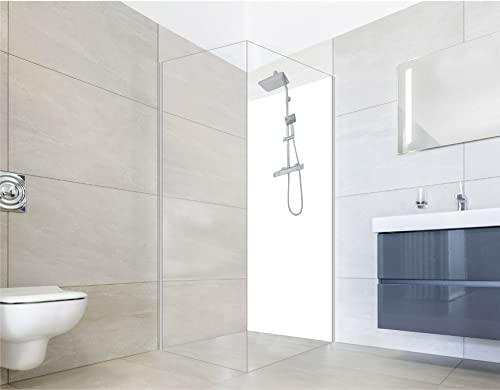 NORILIVING Duschrückwand Fliesenersatz Dusche 80x200 cm Weiß blanko | Duschwand ohne Bohren 1 teilig | Wandverkleidung Bad Aluverbundplatte 3 mm