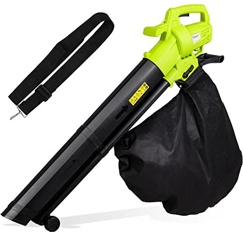 Stream Leaf Blower and Vacuum, 3000W 3 in 1 Electric Garden Leaf Blower/Vacuum Shredder with Wheels, 35L Large Collection Bag Carry Strap, Portable Lightweight Design -10:1 Shredding Ratio, 10m Cable