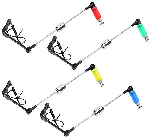 Alarme d'indicateurs de Morsure de pêche, Cintre de Canne à pêche avec LED indicateurs de Morsure de Poisson Alarme pour Accessoire de Canne à pêche(Rouge)