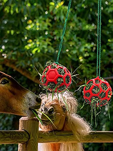 2 x Food Game Ball Horse Treat Ball Hay Feeder Toy, Hay Ball for Horses, Hanging Feeding Toy for Horse, Goat Sheep, Stress Relief