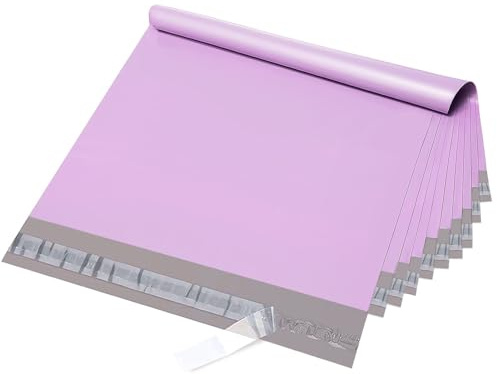 Fuxury Large Poly Mailers 24x24 Inch 50 Pcs, Waterproof Shipping Bags for Clothing, Strong Adhesive Shipping Envelopes for Small Business Suppliers, Self Seal Mailers Poly Bags Mailing Bags Purple