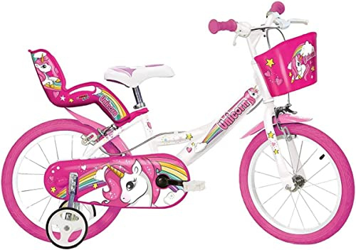 Vélo pour fille Bicyclette Dino Bikes Unicorn Taille 10 - 12 - 14 - 16 - 20 Casque Unicorn en option (Roue 14 Pouces)