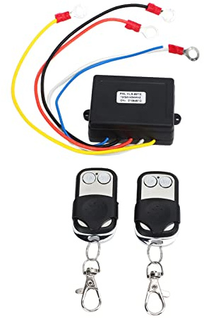 Wireless Winch Remote Control Kit, Control Remoto Cabrestante 12V 24V Universal para Truck ATV SUV con Receptor Inalámbrico y 2 s ABS Impermeable Alcance 22m para Remolque Recuperación