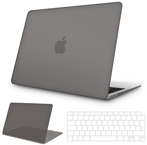 NPUOLS Funda para MacBook Air 13 Pulgadas 2020 2019 2018 Modelo A2337(M1)/A2179/A1932, Mate Plástico Dura Carcasa Funda Protectora + Cubierta de Teclado TPU EU (A2337/A2179), Gris