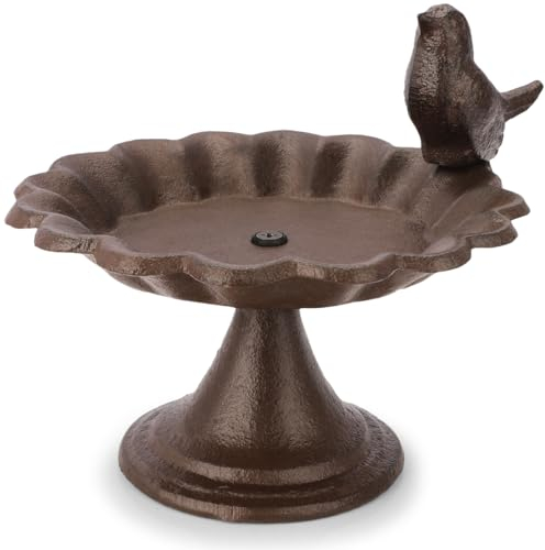 wildlife home Vogeltränke stehend I Kleine Vogeltränke Garten, Balkon I Vogelbad frostsicher aus Gusseisen, Wassertränke für Vögel, Wildvögel