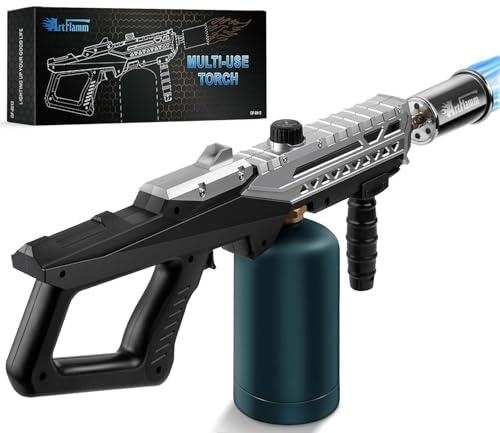 ARTFLAMM Powerful Grill Torch Gun | Propane Torch Gun, Adjustable Flamethrower | Blowtorch for BBQ, Camping, Charcoal Lighter & Fire Starter