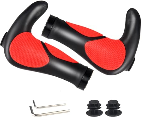 Vjonnl Bicycle Ergonomic Twist Grip Gear MTB Non-Slip Handlebar Grips 22 mm for Trekking and E-Bike, Lock-On Design