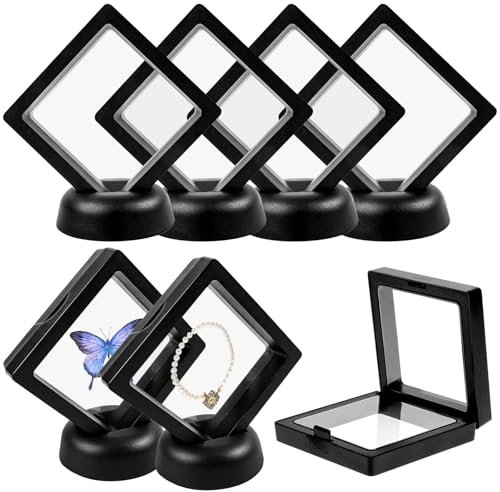 CONJURAIDE Lot de 6 cadres flottants pour pièces de monnaie, porte-monnaie, porte-monnaie, porte-monnaie, porte-monnaie, porte-monnaie, porte-monnaie, porte-monnaie, bijoux