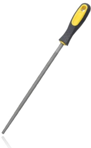 Lima rotonda in metallo da 10 pollici, Lima a coda di topo con manico, Strumenti professionali per lime in acciaio per metallo, Strumento per affilare e modellare progetti in pelle (Lima tonda a