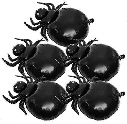 Abaodam 5St Spinnenballon aus Aluminiumfolie sprühen Luft Girlande halloween costume halloween kleidung halloweendeko Fröhliche Halloween-Ballons Party-Layout-Ballon Black