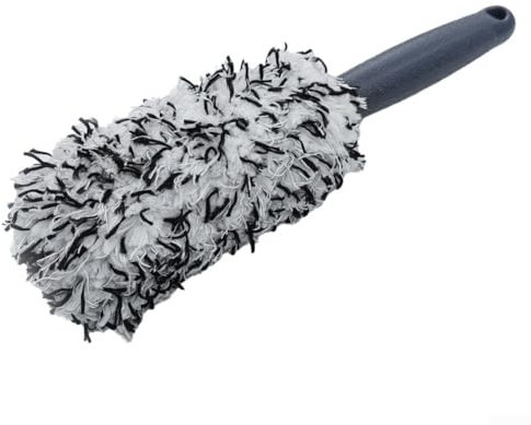 Enge, platzsparende, tragbare Mikrofaserbürste für umfassende Fahrzeugwartung (schwarz und weiß)