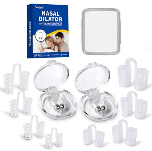 Dilatatore Nasale Antirussamento, Clip Antirussamento, Dispositivo Anti Russamento, Silicone Clip per naso Magnetico Dilatatore nasale, Ti Aiuta A Respirare E Dormire Meglio(10 pezzi)