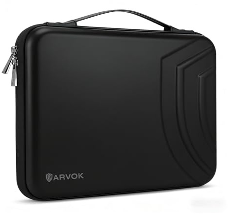 ARVOK 15 Zoll Laptop Tasche Hartschalen Hülle für 15 MacBook Air/Pro,Stoßfeste EVA-15 Laptophülle mit Zubehörfach und Griff für 15'' Dell XPS, HP Spectre, Surface Laptop, ASUS Zen Book (Schwarz)