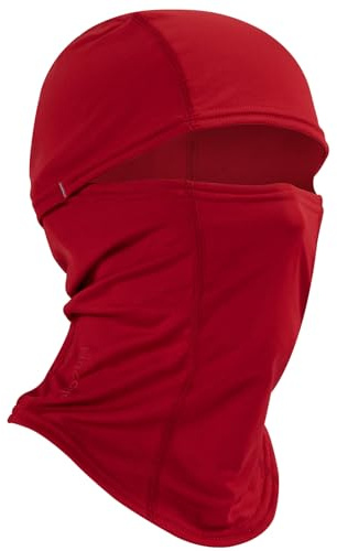 Huccik Balaclava Invierno - Pasamontañas Windproof para Moto, Esquí y Ciclismo, Cubre Cara Forrado Polar Unisex Hombre y Mujer (FR/ES, Letras, Talla única, Rojo)