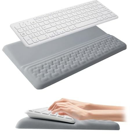 BDHYYM Support pour clavier avec repose-poignets, clavier et repose-poignet, ensemble de repose-poignets ergonomiques en mousse à mémoire de forme, pour une saisie confortable au bureau ou pendant les