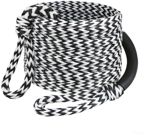 Gdfnmogo Corda da traino per barca, 18,3 m, 3K, per tubo trainabile, corda galleggiante per sci d'acqua con manici in schiuma, rottura 1179,3 kg, compatibile con tavola da surf Kneeboard, 1 pezzo