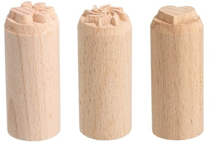 QUARKZMAN 3 Piezas Juego De Sellos De Madera Natural Para Cerámica