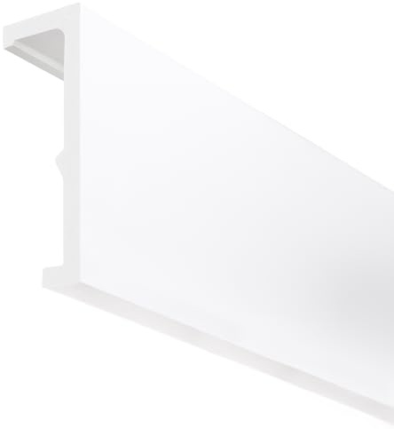 Mardom Moldura para techo, moldura para el techo de 200 cm de largo – 10 cm de alto – Cubierta blanca para carril de cortina – aspecto moderno compatible con LED – Moldura decorativa de techo de