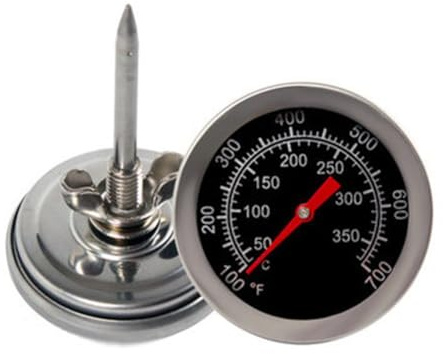 JoyousMall Termometro per barbecue in acciaio inox, quadrante da 52 mm, doppia scala 50-350 °C, indicatore della temperatura della griglia con filettatura M8 per griglie Weber