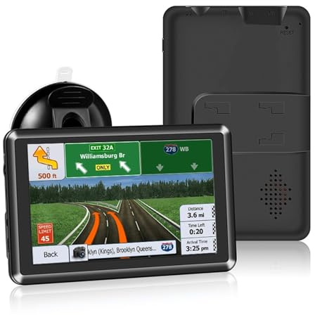 Navegación GPS de 5 Pulgadas for Accesorios Camiones y Coches, Herramientas actualización mapas gratuitas, transmisión por Voz Advertencia Velocidad 8GB