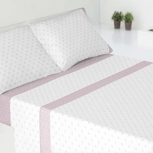 DECODEKO Juego de Sabanas 3 Piezas - Poliéster Microfibra Cepillada, Bajera 135x190cm, Encimera de 210x260cm y una Funda Almohada 45x155cm(Nude-A, Cama 135)