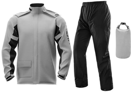 Oxxggkao Traje de lluvia para motocicleta para hombres y mujeres, chaquetas y pantalones, reflectante, impermeable, transpirable, chaqueta de motocicleta, traje de pantalón