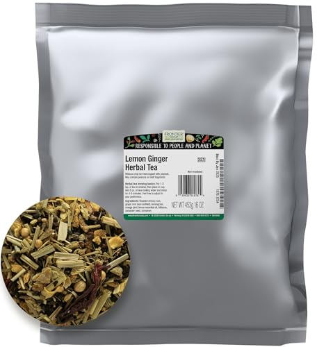 Lemon Ginger Herbal Tea Blend, 1 lb. - Bulk [Health and Beauty]