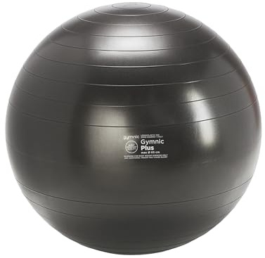 GYMNIC Plus Fit-Ball Palla Ø 65 cm nera per fisioterapia, fitness e riabilitazione, ideale per esercizi posturali, seduta dinamica e allenamento funzionale, per uso domestico e professionale