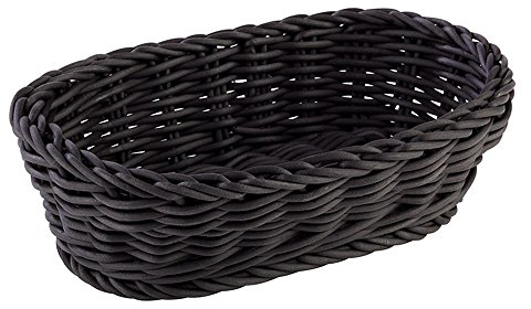 APS Korb, oval PROFI LINE - Körbchen, Flechtkorb aus Polypropylen - Abmessungen: 19 x 12 cm/Höhe: 6 cm/Farbe: Schwarz