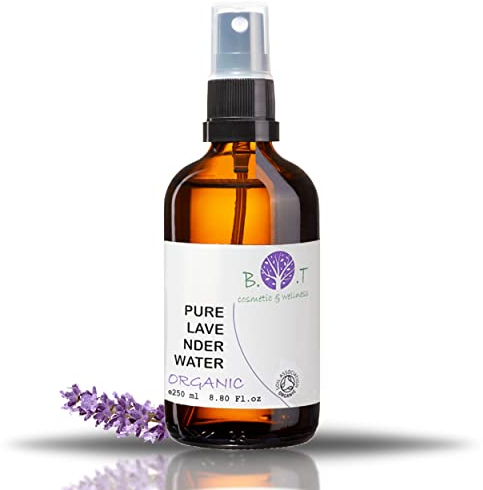 B.O.T Cosmetic & Wellness - Eau Florale de Lavande Biologique | Tonique Visage et Capillaire | Parfum Corporel Naturel | Rafraîchisseur d'Air, Transparente, 250 ml
