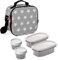 TATAY Sac Isotherme Repas, Capacité 3 L, avec 2 Boîtes Hermetiques en Plastique (2x 0,5L) et une Bouteille Hermétique Réutilisable de 400ml, Rose avec des Ètoile. Mesure: 22.5 x 10 x 22 cm