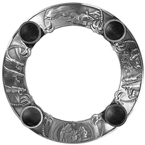 Autom The Story of Christmas Nativity Scene Candleholder Advent Wreath, 7 Inch