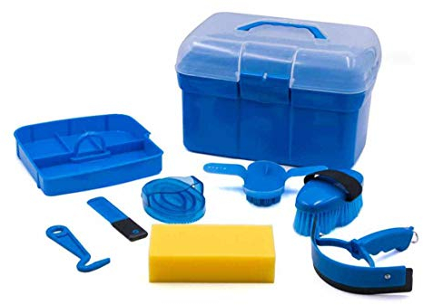 AMKA Putzbox Putzkasten - Putzkoffer gefüllt 7 Teile (azurblau)